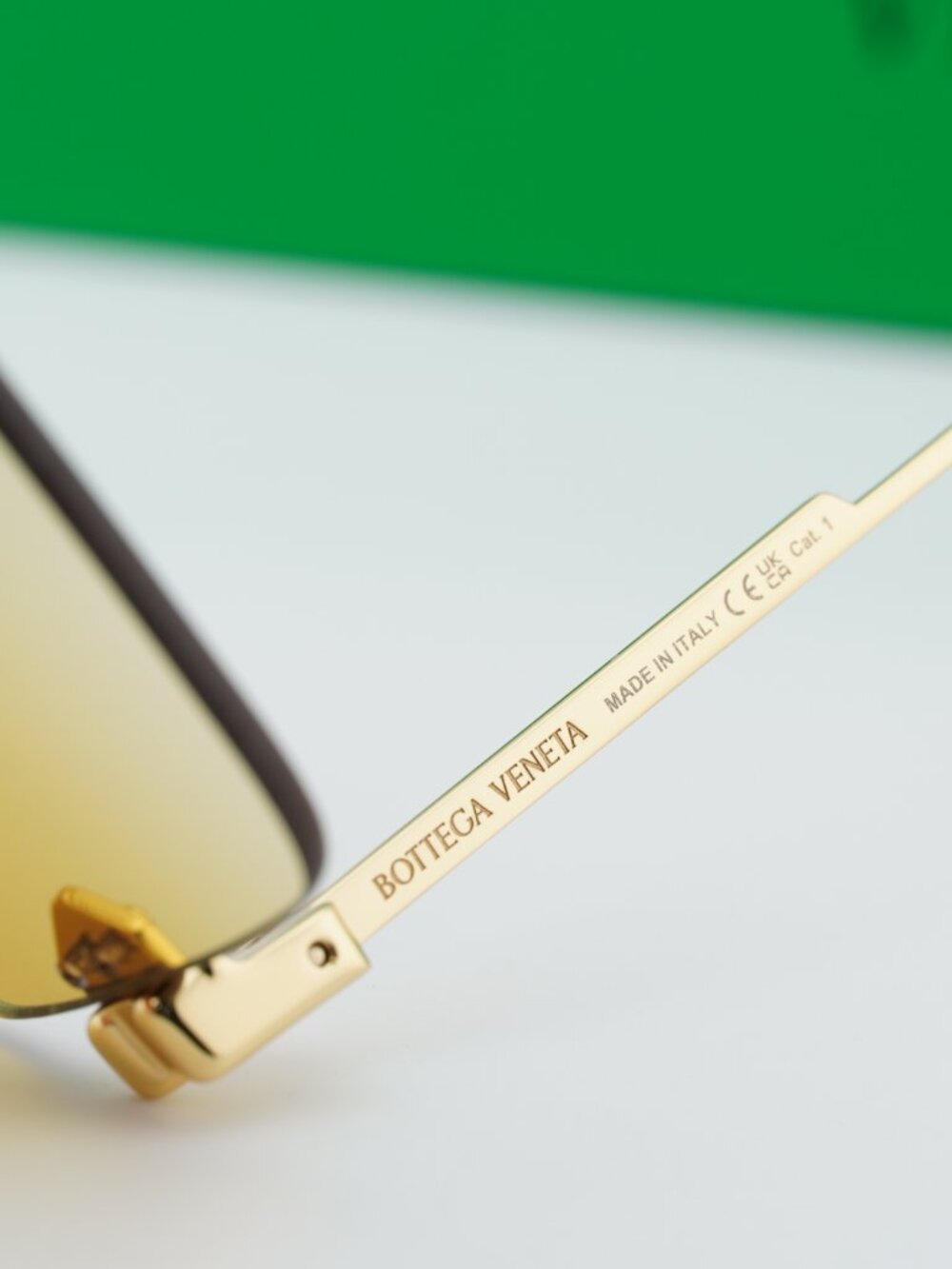 Bottega Veneta BV1126S 006 Rectangle Sunglasses - Gold\Yellow - Picture 9 of 10
